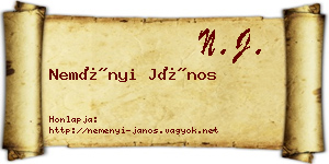 Neményi János névjegykártya