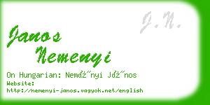 janos nemenyi business card